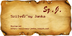 Szilvásy Janka névjegykártya